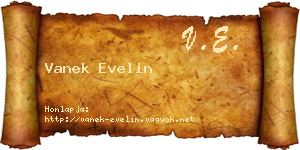 Vanek Evelin névjegykártya